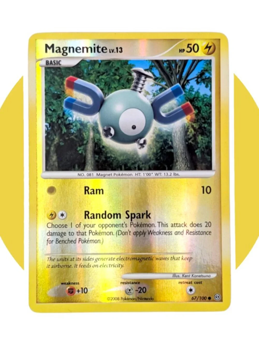 Stormfront Pokemon Card (A35): Magnemite 67/100 Reverse Holo, Kent Kanetsuna
